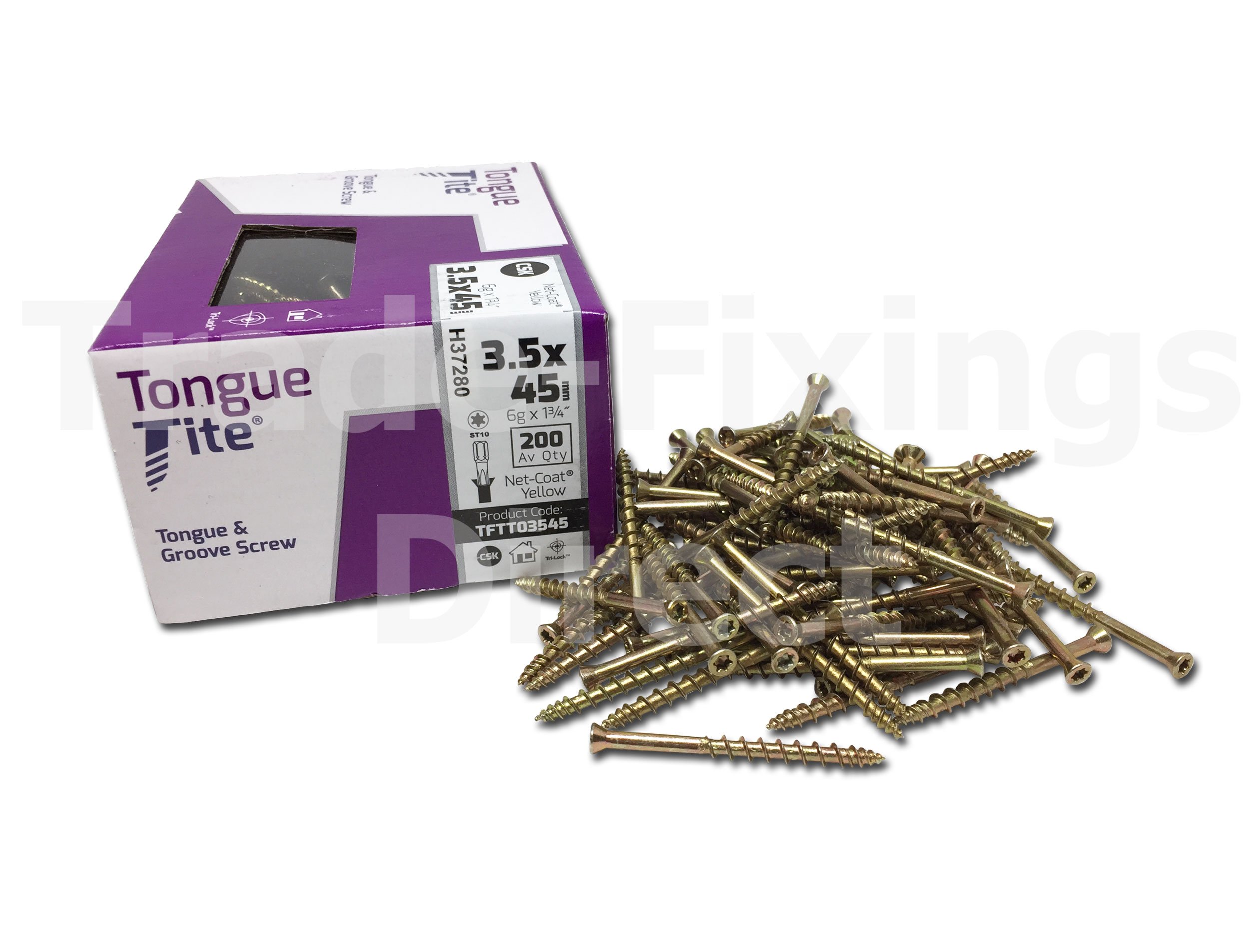 Tongue-Tite TFTT03545-3.5 x 45MM Tongue & Groove Screws Box of 200