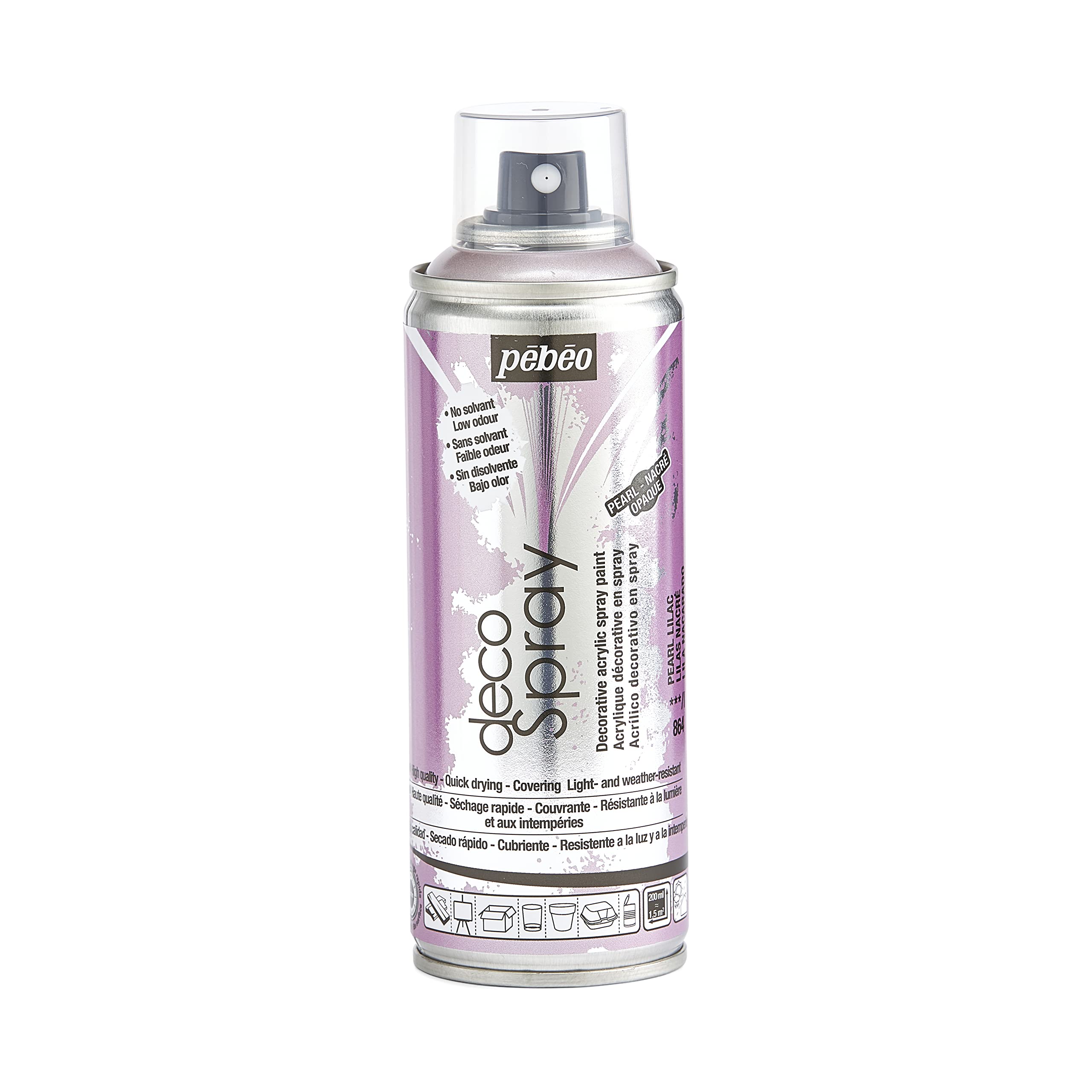 PEBEO 93864 200ml Decospray, Acrylic, Pearl Lilac, 16.5 x 5.2 x 5.2 cm