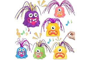 LREALL 6 PCS Fun Hair Pulling Fidget Screaming Monster Toys, Anti Anxiety Toys and Venting Novelty Toys, Different Screams Made by Hair Pulling,Christmas for 3 4 5 6 7+ Kids Teens Boys Girls Gifts