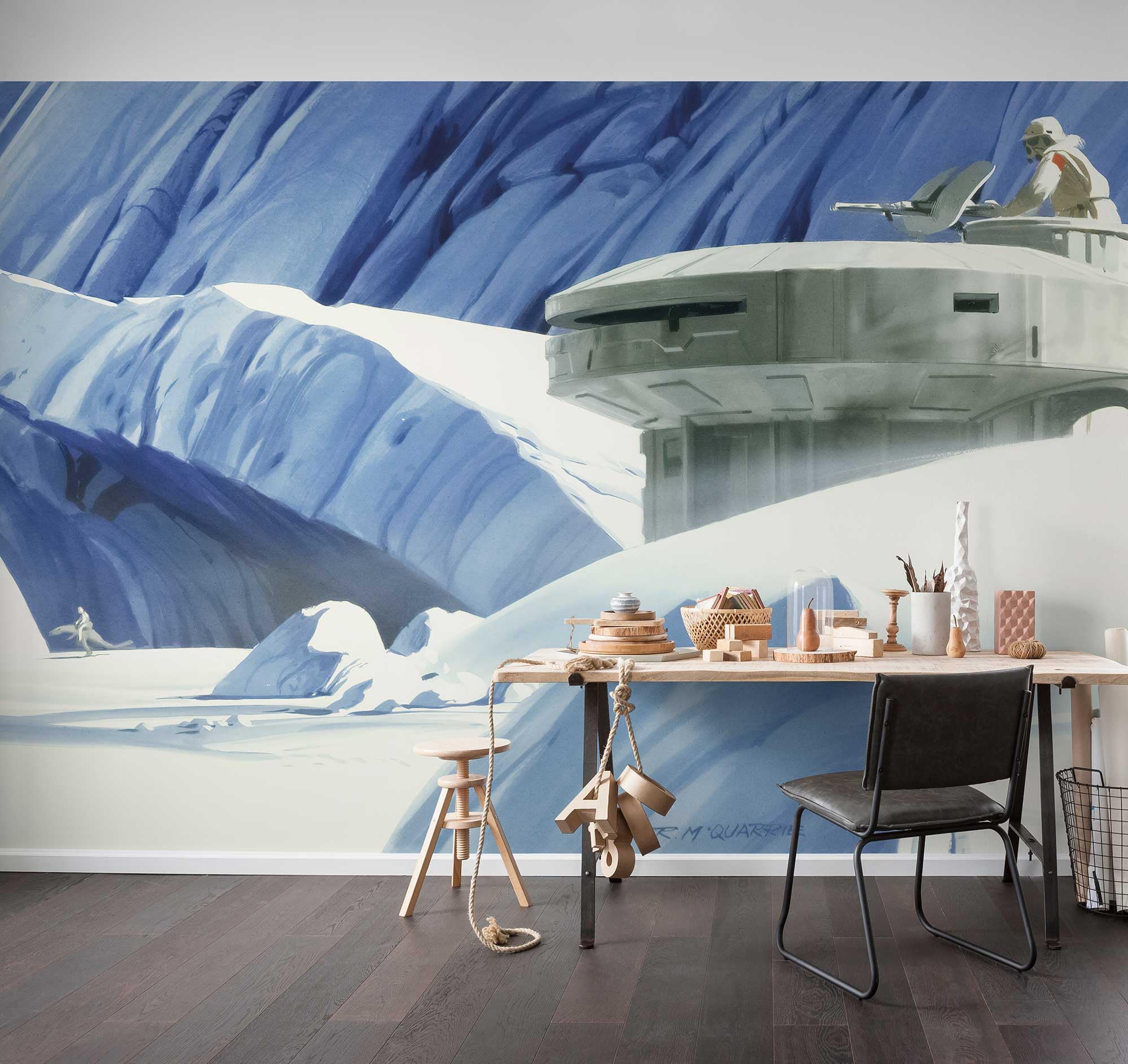 Komar Star Wars Fleece Photo Wallpaper, Fleece, Blue, White, 500 x 280 cm (Breite x Höhe), Bahnbreite 50 cm