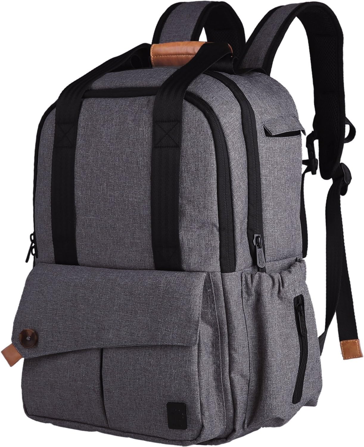 Ferlin Multi-function Baby Diaper Nappy Bags Backpack with Strong Straps, Fashion Grey Color Design with Anti-Water Material for Both Mom & Dad (Gray-0723)