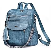 GAEKEAO Backpack Purse for Women Fashion Designer Ladies PU Leather Shoulder Bag Convertible Handbags for Travel Daily Use College Blue