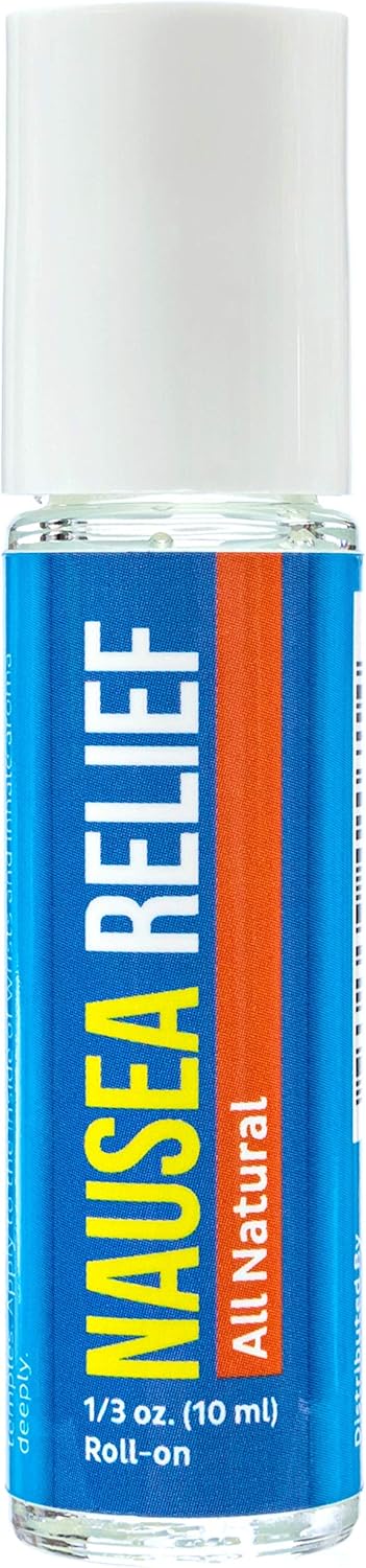 Nausea Relief Roll-On, Anti-Nausea Essential Oil Blend for Motion Sickness, Migraine, Etc. by Basic Vigor