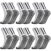 scenicamp 6 Pairs Grip Soccer Socks Anti Slip Athletic Socks Non Slip Sports Football Baseball Soccer Sock for Men Women