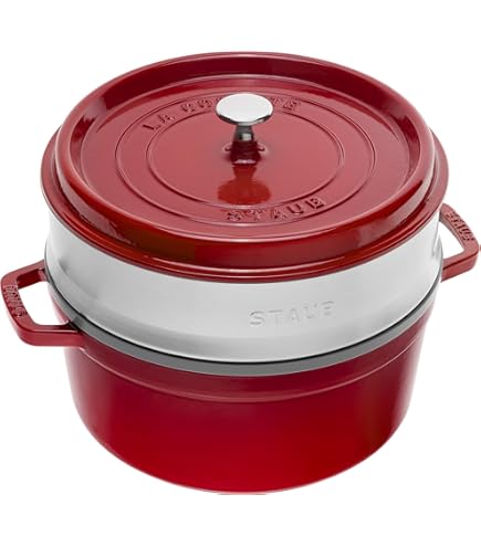 Amazon.com: Staub 1133887 Cast Iron Roaster/Cocotte, With Steam