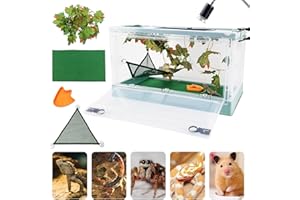 RunDuck Travel Portable Foldable Terrarium Kits for Reptiles -Heat-Resistant Material, Easy to Move with Wheels, Includes Plant, Feeding Bowl, and Carpet for Snakes, Lizards, Tortoises, and Leopard