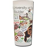 Catstudio Drinking Glass, University of Colorado Boulder Glass Cup for Kitchen, 15oz Dishwasher Safe Tumbler for CU Alumni