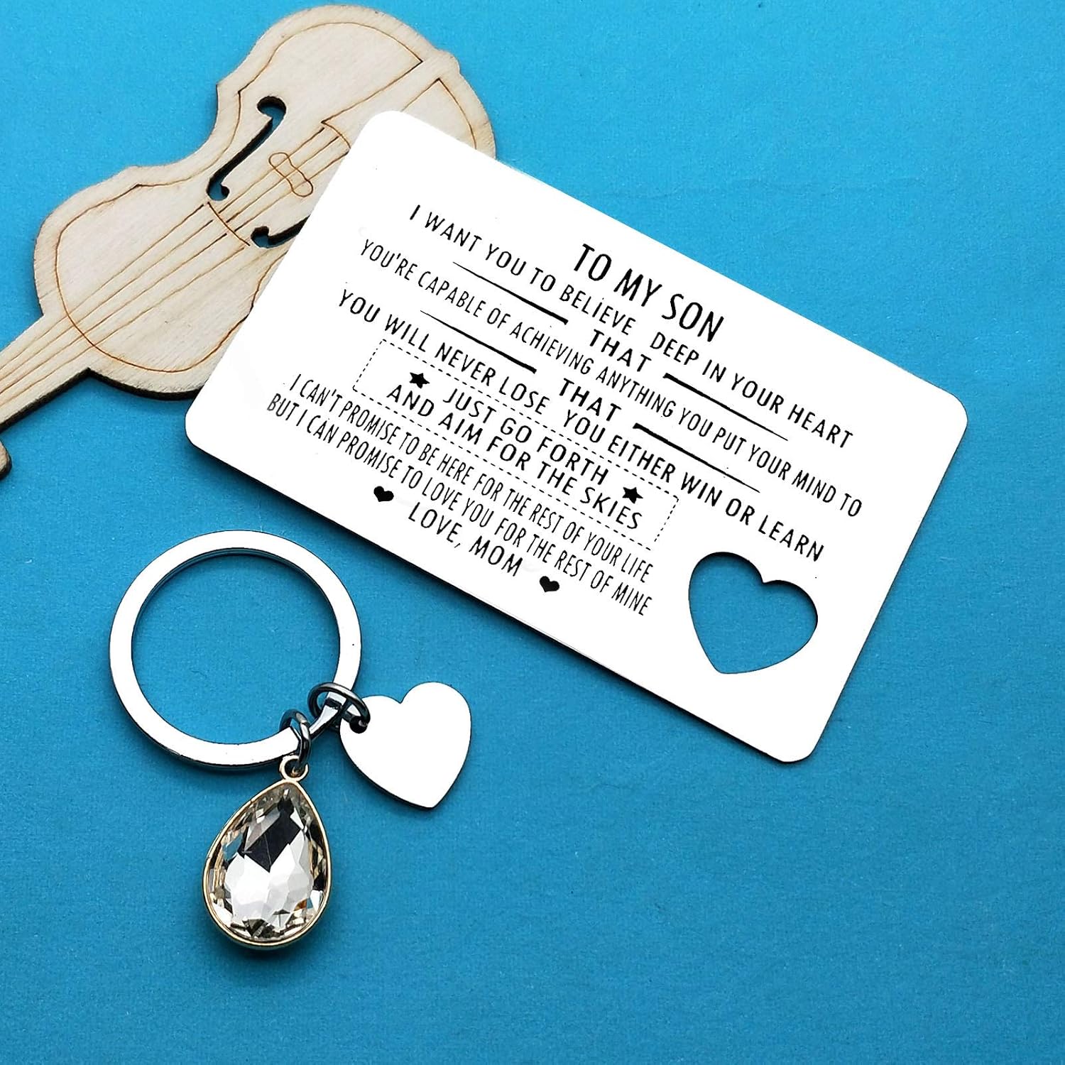 Son Gifts from Mum Engraved Wallet Insert Card for Son Graduation Gifts Inspirational Gifts for Son Christmas Birthday Gifts Encouragement Gifts for Son - Image 4