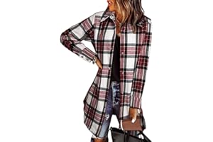 EVALESS Color Block Plaid Shacket Jacket Womens Fall Clothes Fashion Outfits