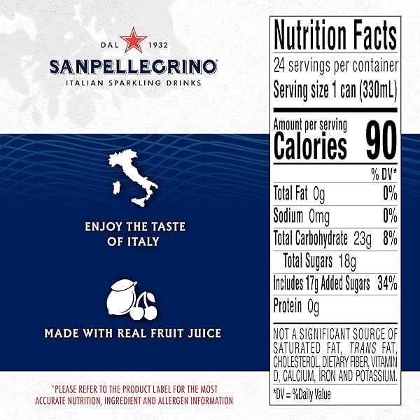 SANPELLEGRINO ITALIAN SPARKLING DRINK CILIEGIA AND LIMONE, SPARKLING CHERRY AND LEMON BEVERAGE, 24 PACK