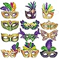 Capoda 72 Pcs Mardi Gras Masks Bulk Masquerade Venetian Costume Mask for Girls Boys Adults Mardi Gras Costume Party Supplies