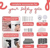Dikots Grey Retractable Stair Gate 140 cm Wide 86 cm High Baby Pet view 3
