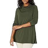 Amazon Essentials Women's Jersey Long-Sleeve Mock Neck Swing Tunic