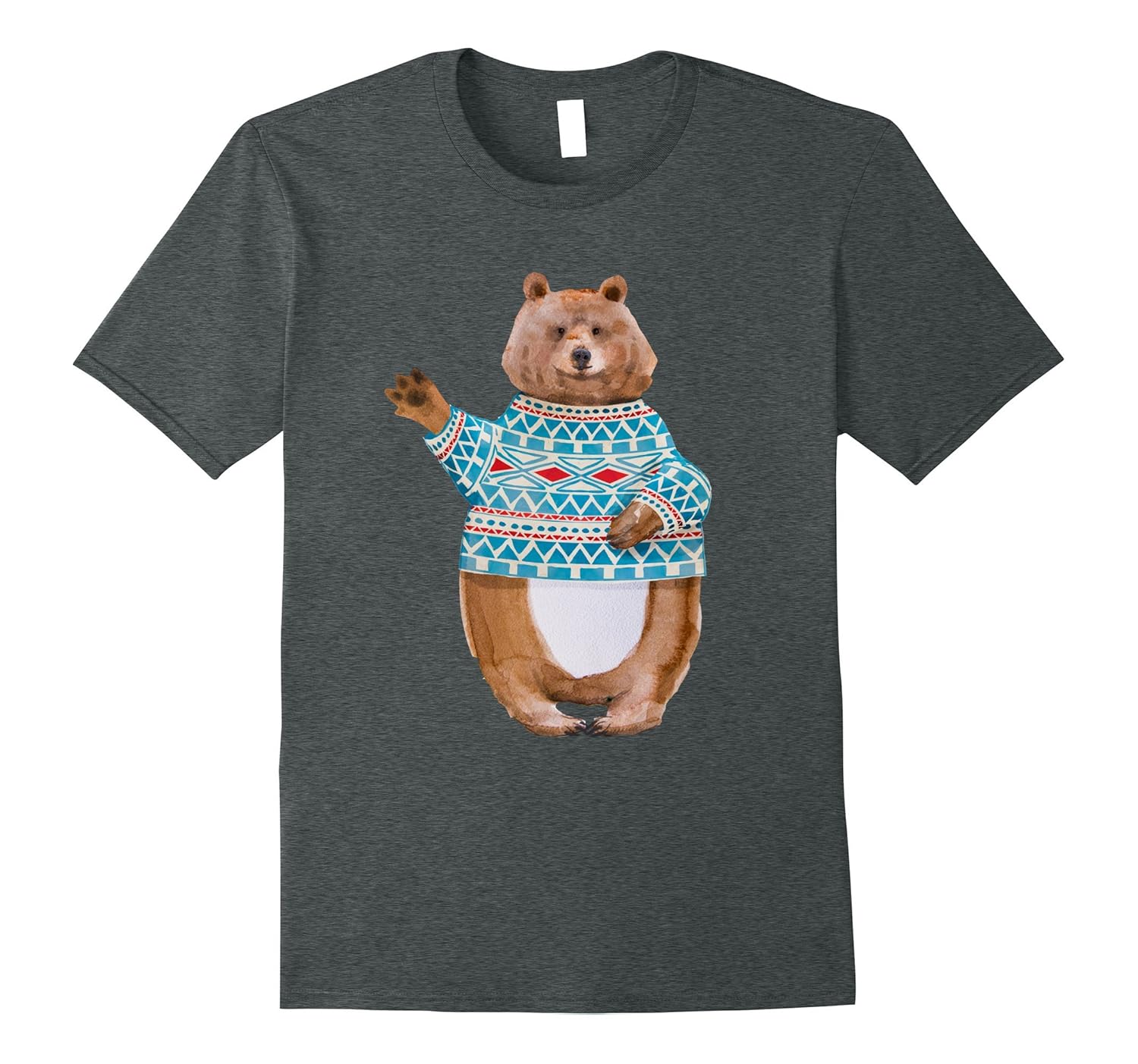 Cute Funny Unique Christmas Tacky Sweater Bear Gift T-Shirt-ANZ