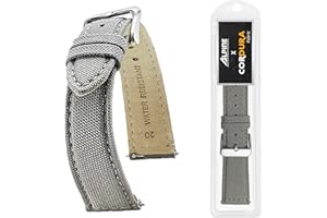 STUNNING SELECTION Alpine Cordura Fabric Watch Band - Quick Release Replacement Watch Bands - Water Resistant Back Lining Leather Strap - Watch Bands for Women & Men - Compatible with Regular & Smart Watch Bands