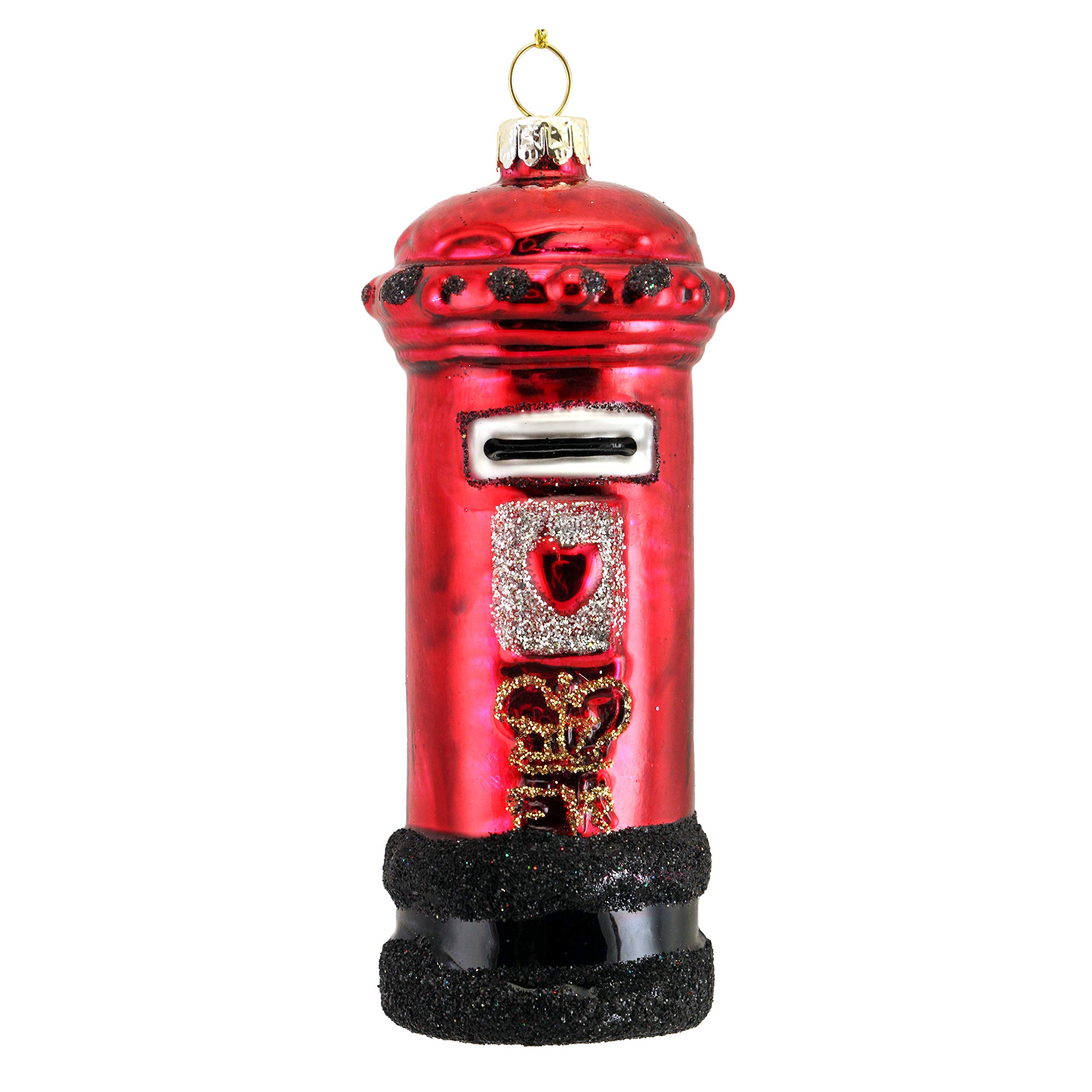 Gisela Graham Glass Letter Box Christmas Tree Decoration