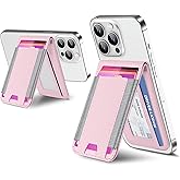 ExtreLife for Magsafe Wallet, Adjustable Stand, Open ID Window, Magnetic Wallet for iPhone 17/16/15/14 Pro Max/14 Pro/14/14 Plus/13/12 Series, 9 Cards Holder, Vegan Leather, Pink