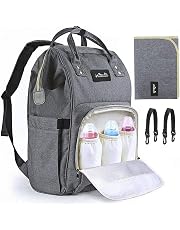 Edibaby Sac à Langer Dos Bébé Grande Capacité 26L – Sac à Dos Poussette Multifonction Avec Matelas à Langer & Crochet