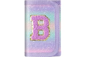 sundee Kids Wallet Trifold Wallet with Personalized Initials Alphabet Perfect Girls Gifts for Birthday Festival Purple-B