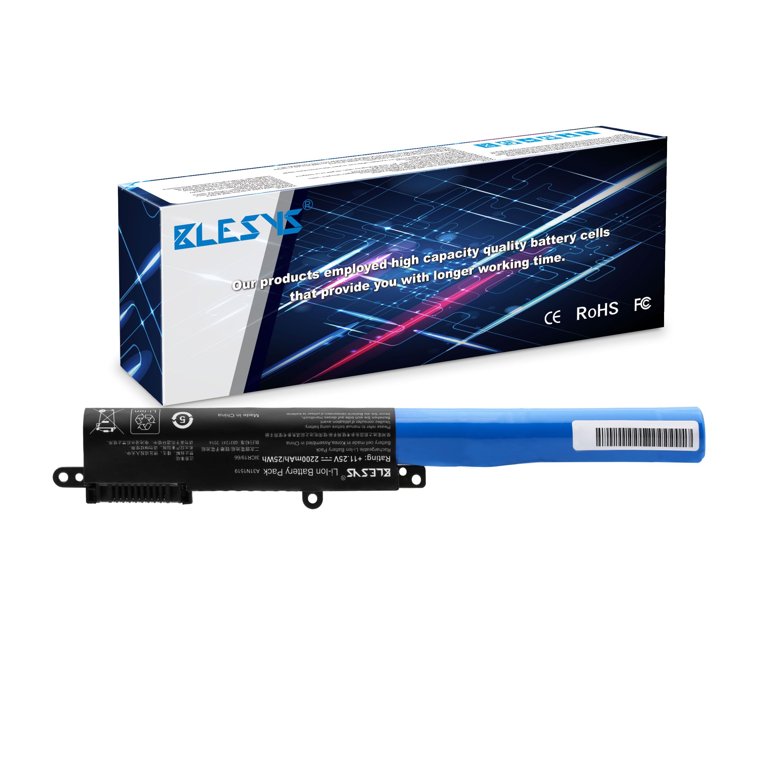 BLESYS A31N1519 Laptop Battery for Asus X540A X540BA X540BP X540L X540LA X540LJ X540MA X540MB X540NA X540NV X540S X540SA X540SC X540UA X540UAR X540UB X540UP X540UV X540Y X540YA series 11.25V 2600mAh