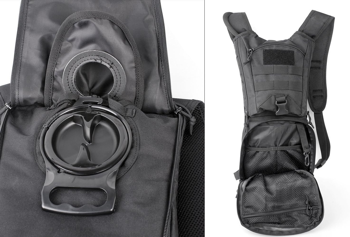 Unigear Tactical Hydration Pack Backpack 900D with 2.5L Bladder for Hiking, Biking, Running, Walking and Climbing(Black) : Sports & Outdoors