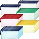 Sherr 120 Pcs Mesh Zipper Pouch A6 Pencil Pouches Bulk Small Clear Mesh Bags with Zipper 9.45'' x 4.53'' Waterproof File Bag Pencil Case for School Office Travel Organization(Multicolor)