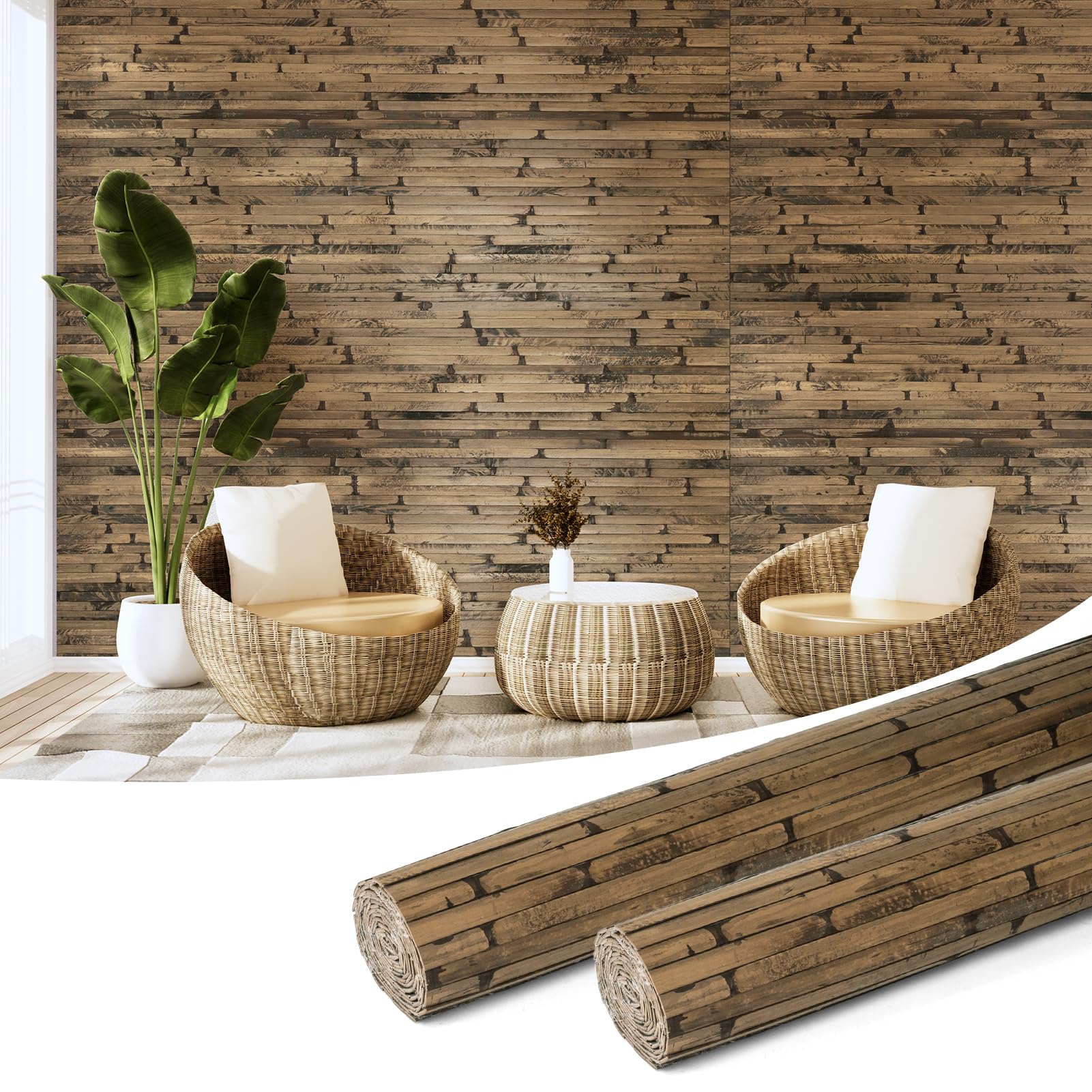 Art3d Natural Bamboo Wall Panel for Interior Wall Decor, Renewable Pole ...