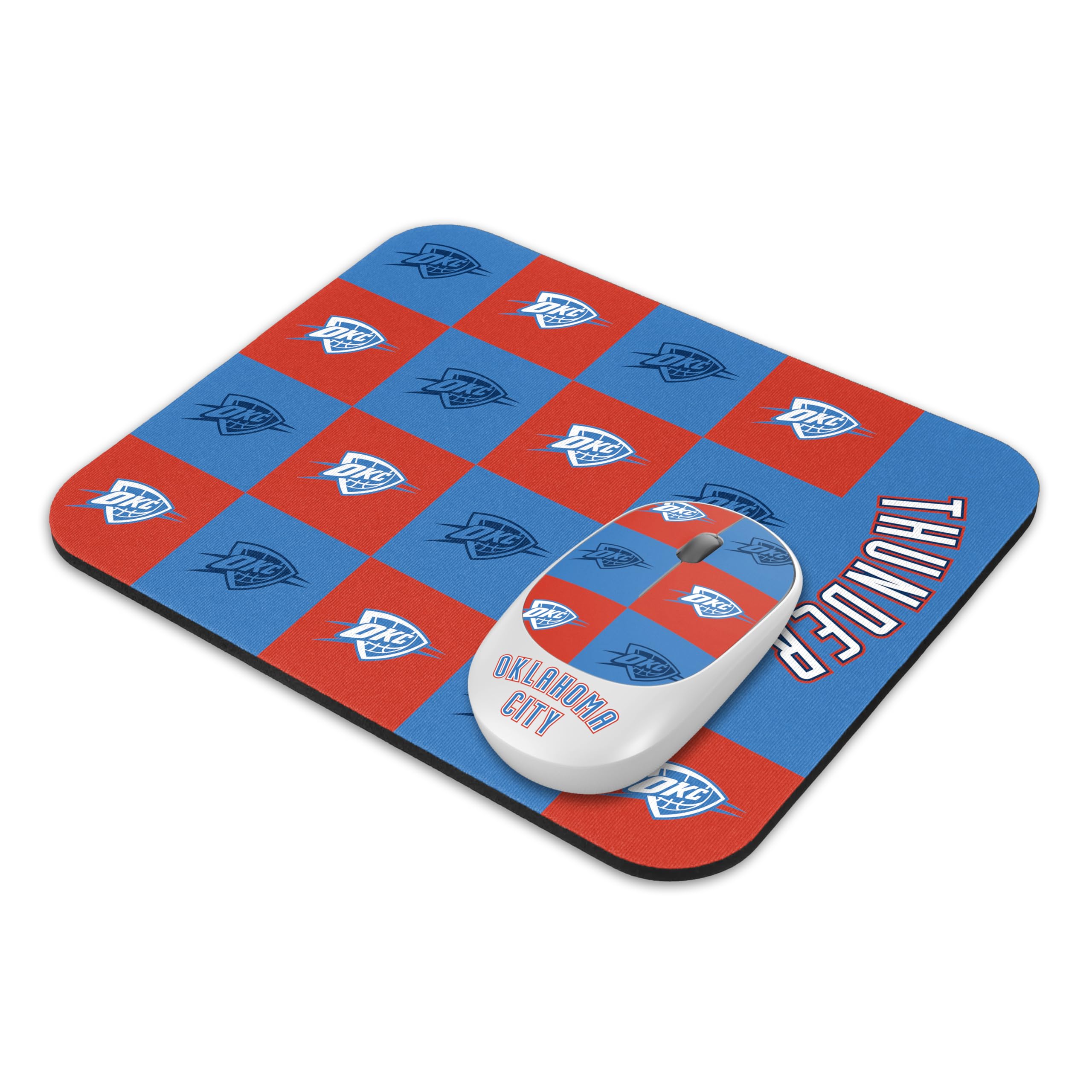 Photo 1 of ?SOAR NBA Wireless Mouse and Mouse Pad- Checkered, Oklahoma City Thunder