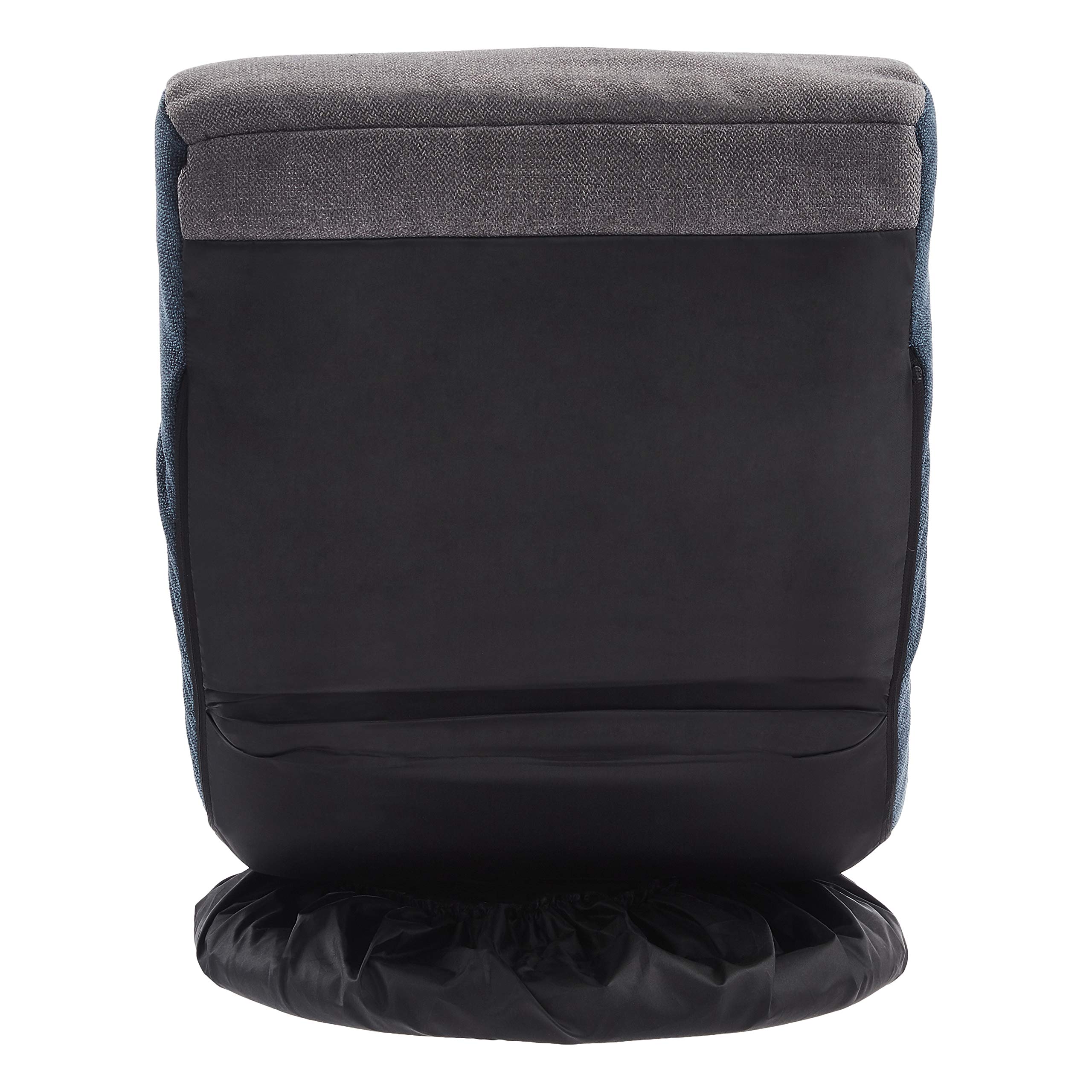 Amazonbasics Swivel Compact Adjustable Foam Floor Chair, Blue/White/Grey