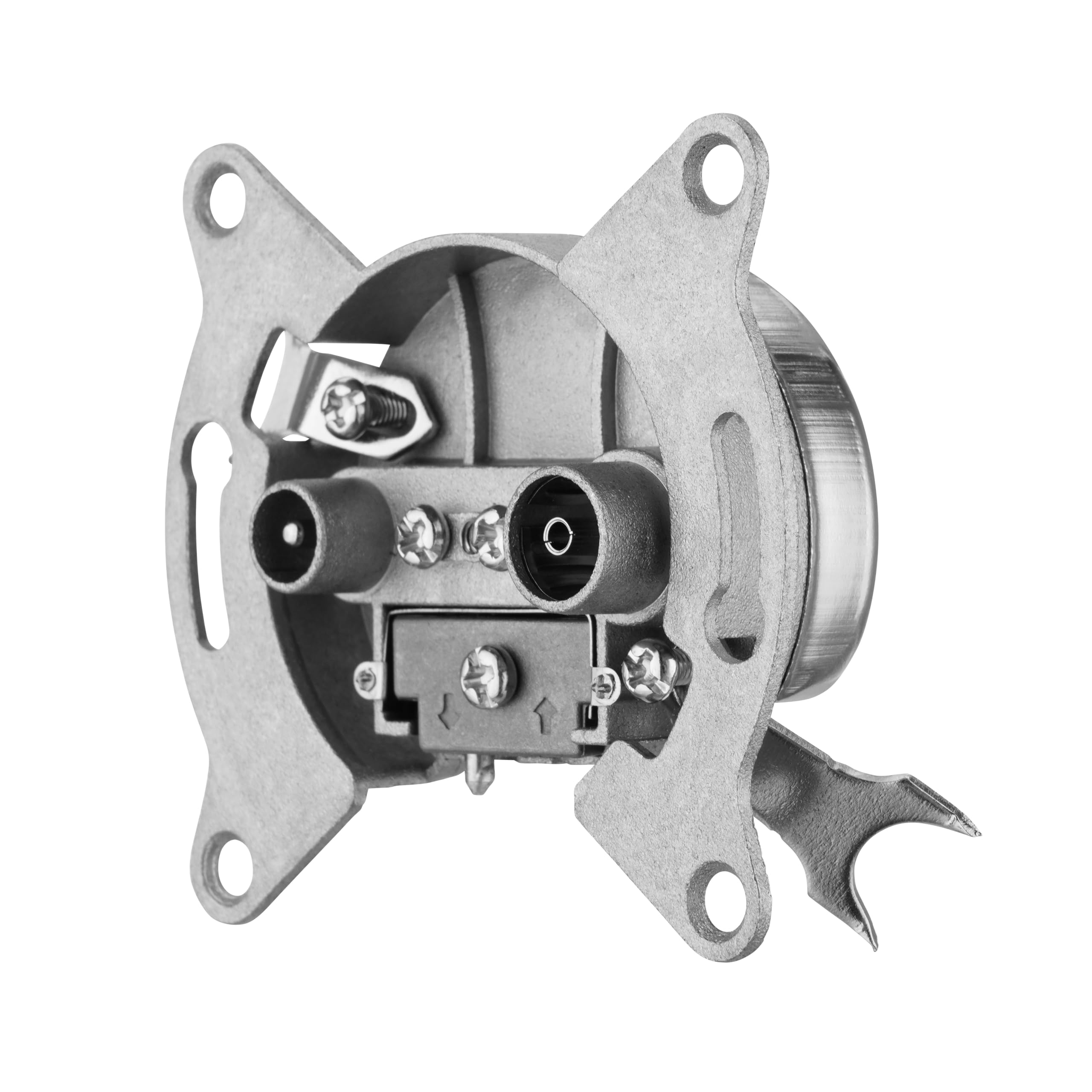 REV Technik Antenna Socket (TV/RF), Brand Compatible with Busch Jäger, Gira, Jung and Merten, Flush-Mounted, Silver