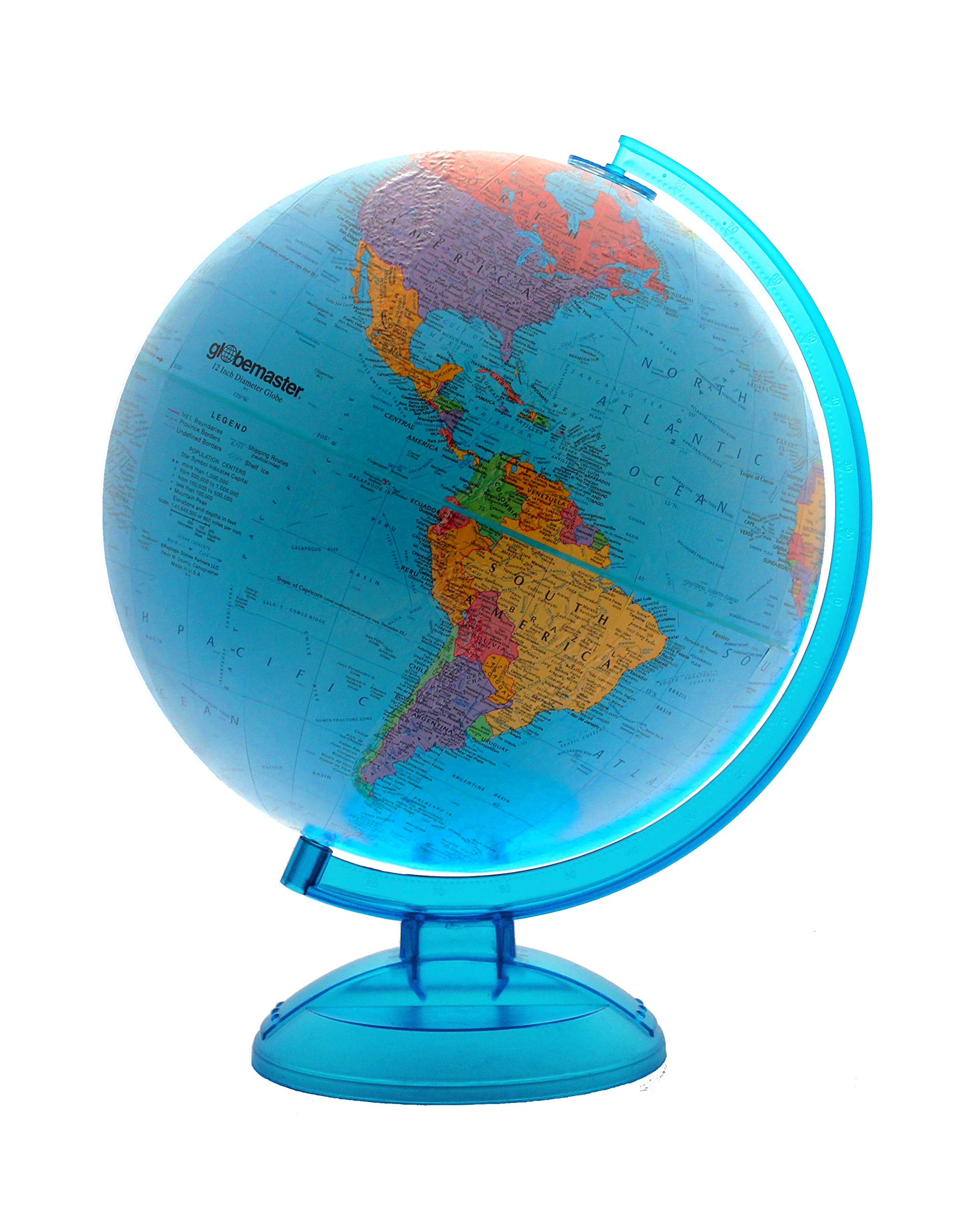Globemaster Blue World Globe 12 inch Diameter by Replogle Globes Buy