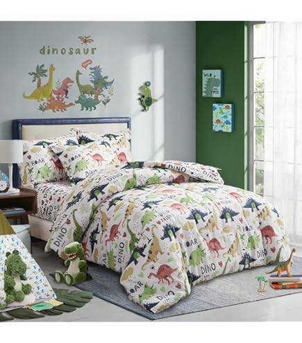 Piece Comforter Set Queen Size YST Dino Comforter Set Dinosaur