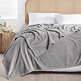 King Size Throw Blanket for Bed, Grey Soft Warm Fuzzy Cozy Fleece Blankets for Women Men Gift, Plush Microfiber Flannel Blanket Suitable for All Seasons, 108x90 Inches