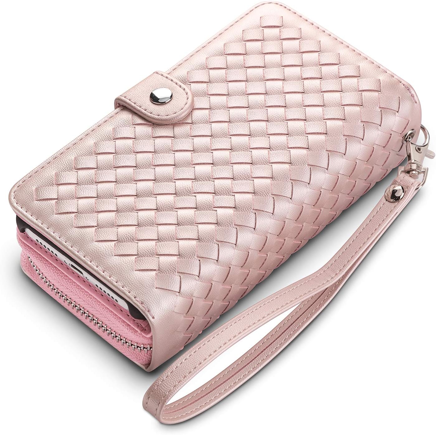 Vofolen Case for iPhone 6s 6 7 8 Cover Plait Zipper Wallet Card Holder Slot Detachable Pocket Heavy Duty Protective Hard…