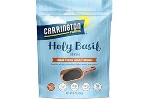 Carrington Farms Holy Basil Seeds – Gluten Free, Paleo, Keto, High Fiber Seeds – Calcium Packed Daily Nutrition Boost, Add into Favorite Recipes (8 oz)