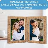 Clay Roberts Double Photo Frame 6x4 Ash Holds 2 Photos Twin Hinged 6x4 Brown view 5