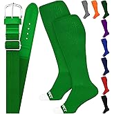 Exxact Sports Youth Baseball Socks and Belt Combo for Boys Girls - Soft, Durable Softball Socks and Belt Youth & Adult Sizes