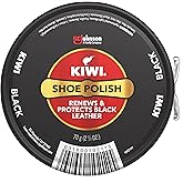 KIWI Shoe Polish, Black, 1 Metal Tin, 2.5 oz