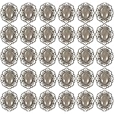 Healifty Vintage Brooch Base Bezels Kit with Dome 1.57X1.25 Inch Copper Pin Back Bottom Holder for DIY Jewelry Making Craft Oval Brooch Findings Tray