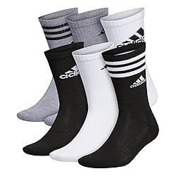 adidas Men's Athletic 6-Pack, Cushioned Crew Socks