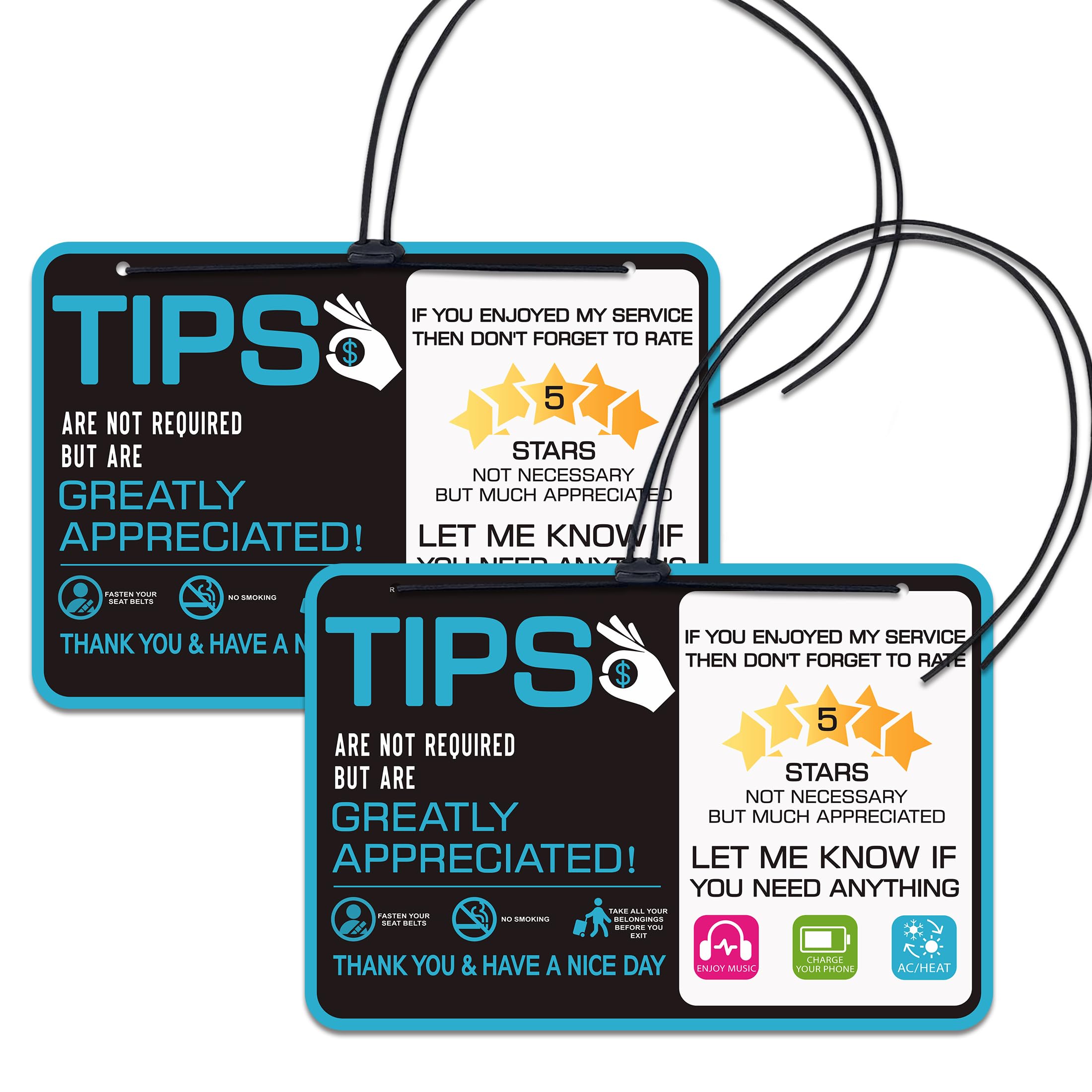 Photo 1 of 2Pack Rideshare Car Sign, Double-Sided Headrest Hanger Sign, Accessory for Drivers 9''x6''