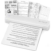 Portable Thermal Printer, Inkless Bluetooth &amp; USB-C Printer for Letter A4 | No Ink, Direct Thermal, 203 DPI, App-Controlled, ABS Body, for Travel Office School Legal