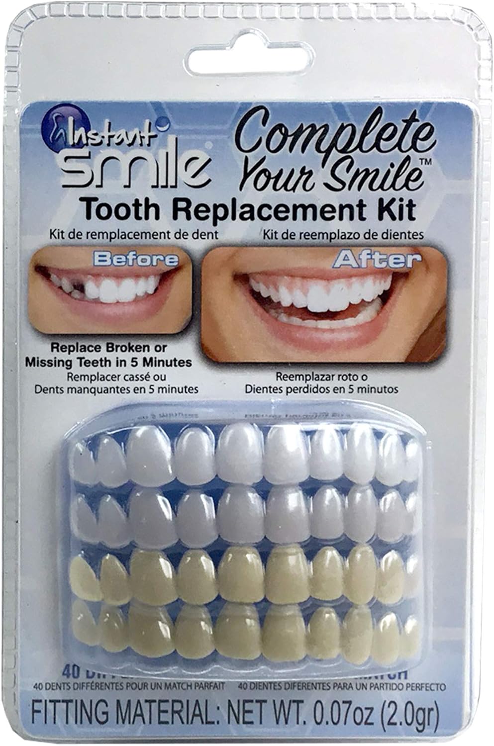 Instant Smile Complete Your Smile, Temporary Tooth Replacement Kit