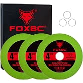 FOXBC 4-1/2 Inch Tile Glass Cutting Disc for Angle Grinders, Diamond Saw Blades Wheel Multi-Material for Grinding Ceramic, Crystal, Wine Bottle, 7/8" Arbor - 3 Pack