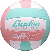 Baden | Softlight VXT2 | No Sting FlexFoam Cover | Youth Oversized Training Volleyball | K-5 Youth Players | 20% Larger + Lighter | Orange/Blue/White | Official Ball of BYOP