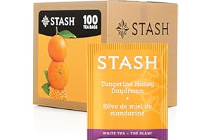 Stash Tea Tangerine Honey Daydream White Tea - Caffeinated, Non-GMO Project Verified Premium Tea with No Artificial Ingredients, 100 Count Bulk Packaging