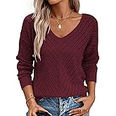 Lightweight Sweaters for Women 2026 Spring Long Sleeve V Neck Hollow Out Crochet Pullover Knit Tops Daily Wear