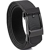 GEIT Men's Canvas Ratchet Belt, 1 3/8" Adjustable Nylon Belt with Slide Click Buckle for Dress Casual Work