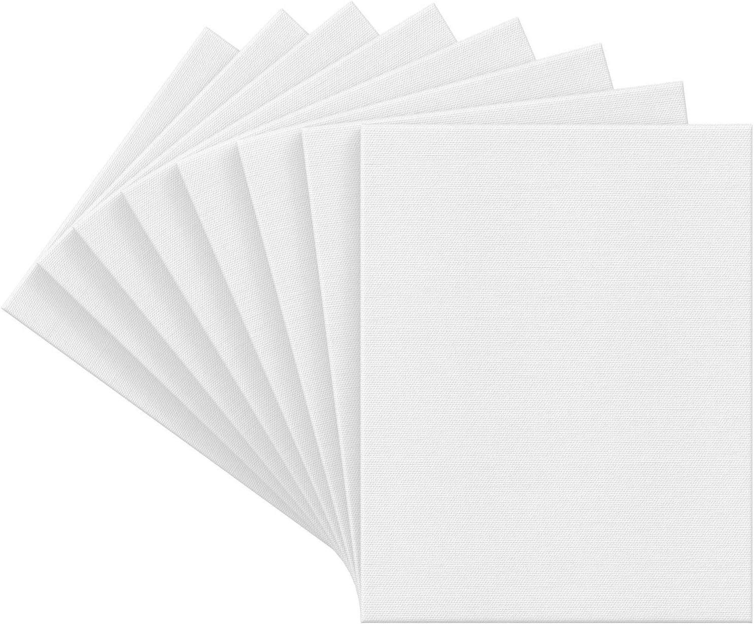 Arteza 11x14” Premium Stretched Canvas, Bulk Pack of 8, Primed, 100% Cotton for Painting, Acrylic Pouring, Oil Paint & Wet Art Media, Canvases for Artist, Hobby Painters & Beginner