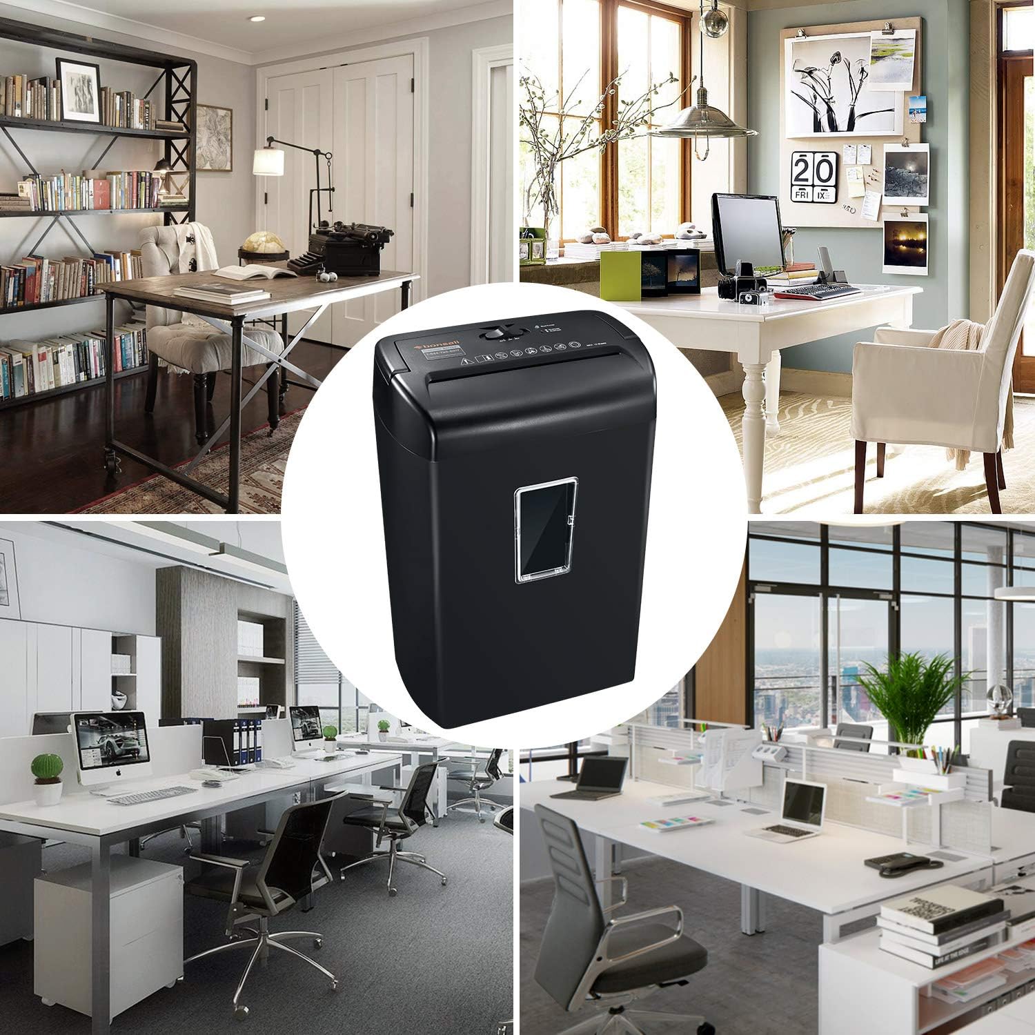 Bonsaii 10-Sheet Cross-Cut Paper Shredder, Credit Card Shredders for Home Office Use, 5.5 Gallons Large Wastebasket with Transparent Window, Black (C209-D) : Electronics